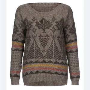 Roots Taupe Patterned Women's Sweater